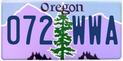 OR license plate 072WWA