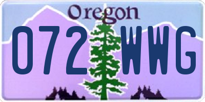 OR license plate 072WWG