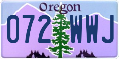 OR license plate 072WWJ