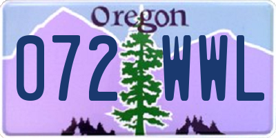 OR license plate 072WWL