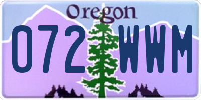 OR license plate 072WWM