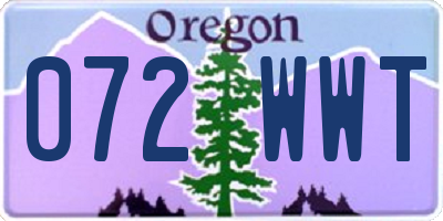 OR license plate 072WWT