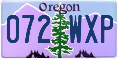 OR license plate 072WXP