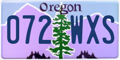 OR license plate 072WXS