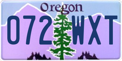 OR license plate 072WXT