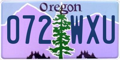 OR license plate 072WXU