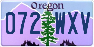 OR license plate 072WXV