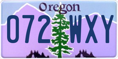 OR license plate 072WXY