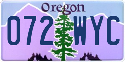OR license plate 072WYC