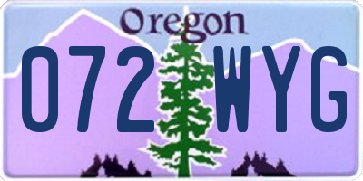 OR license plate 072WYG