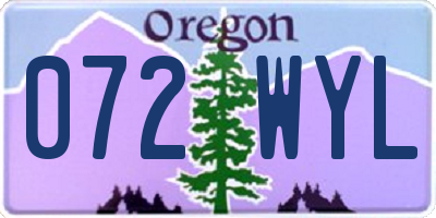 OR license plate 072WYL