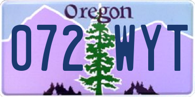 OR license plate 072WYT