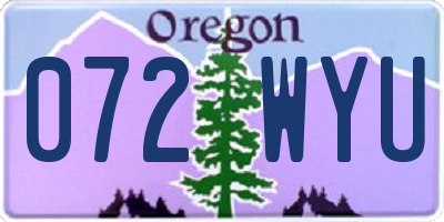 OR license plate 072WYU