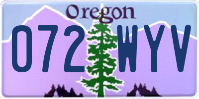 OR license plate 072WYV