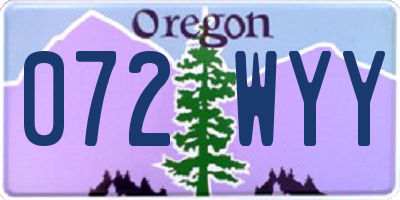OR license plate 072WYY
