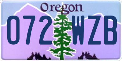 OR license plate 072WZB