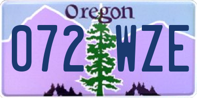 OR license plate 072WZE