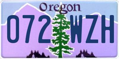 OR license plate 072WZH