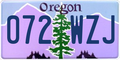 OR license plate 072WZJ
