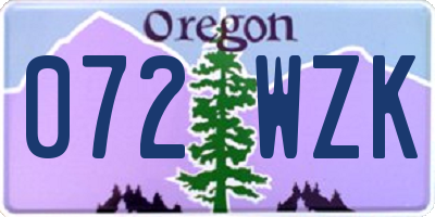 OR license plate 072WZK
