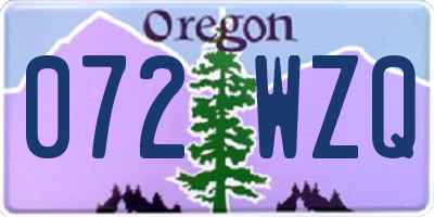 OR license plate 072WZQ