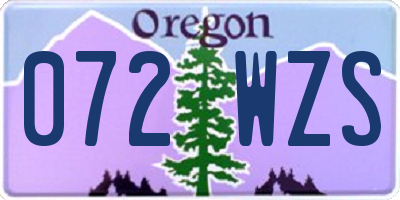 OR license plate 072WZS