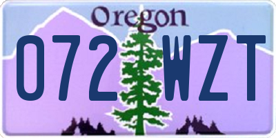 OR license plate 072WZT