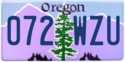 OR license plate 072WZU