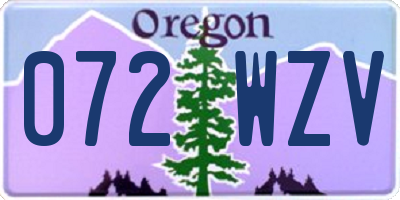 OR license plate 072WZV