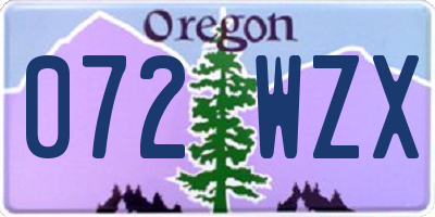 OR license plate 072WZX