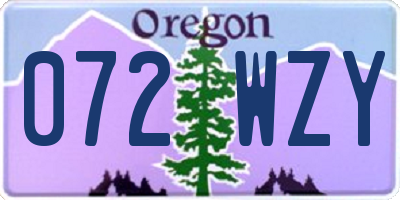 OR license plate 072WZY