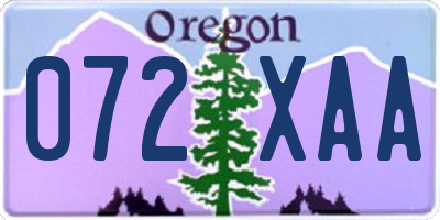 OR license plate 072XAA