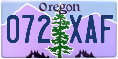 OR license plate 072XAF