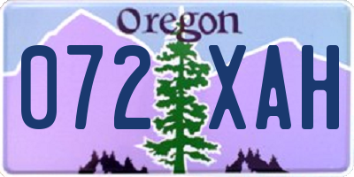OR license plate 072XAH