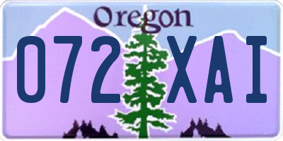 OR license plate 072XAI