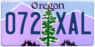 OR license plate 072XAL