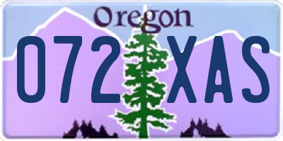OR license plate 072XAS