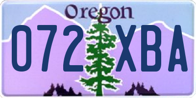 OR license plate 072XBA