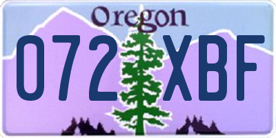 OR license plate 072XBF