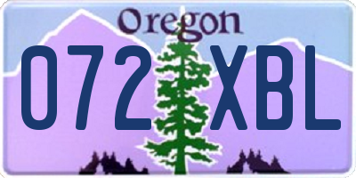 OR license plate 072XBL