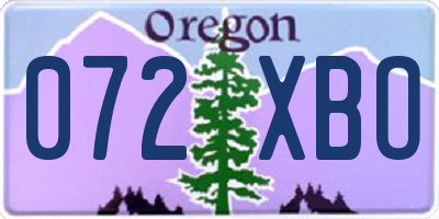 OR license plate 072XBO