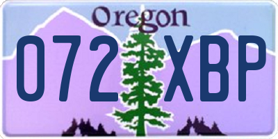 OR license plate 072XBP