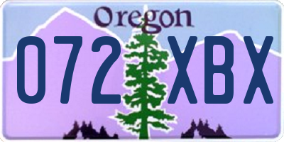 OR license plate 072XBX