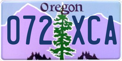 OR license plate 072XCA