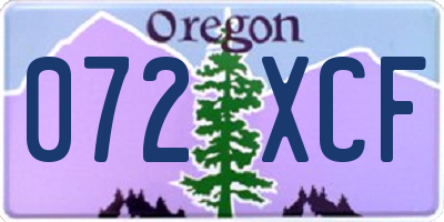 OR license plate 072XCF