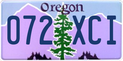 OR license plate 072XCI