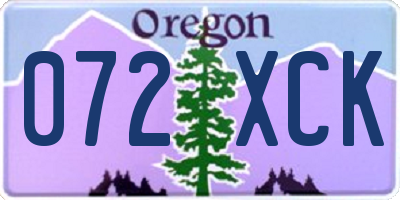 OR license plate 072XCK