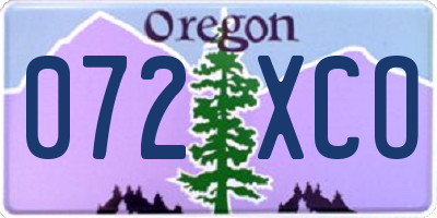 OR license plate 072XCO