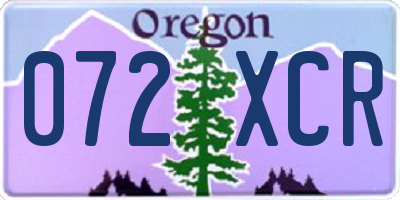 OR license plate 072XCR