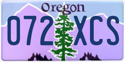 OR license plate 072XCS